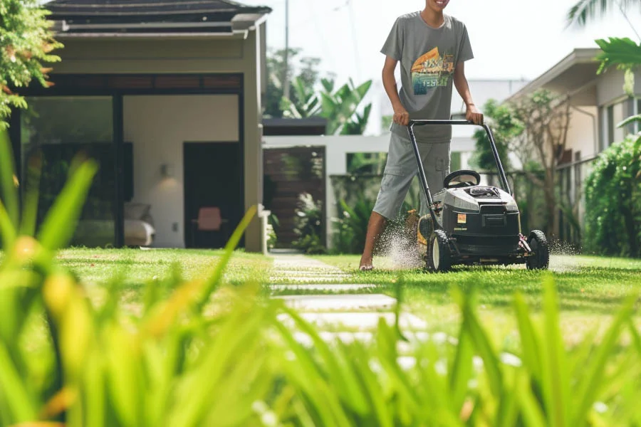 walk behind electric lawn mower